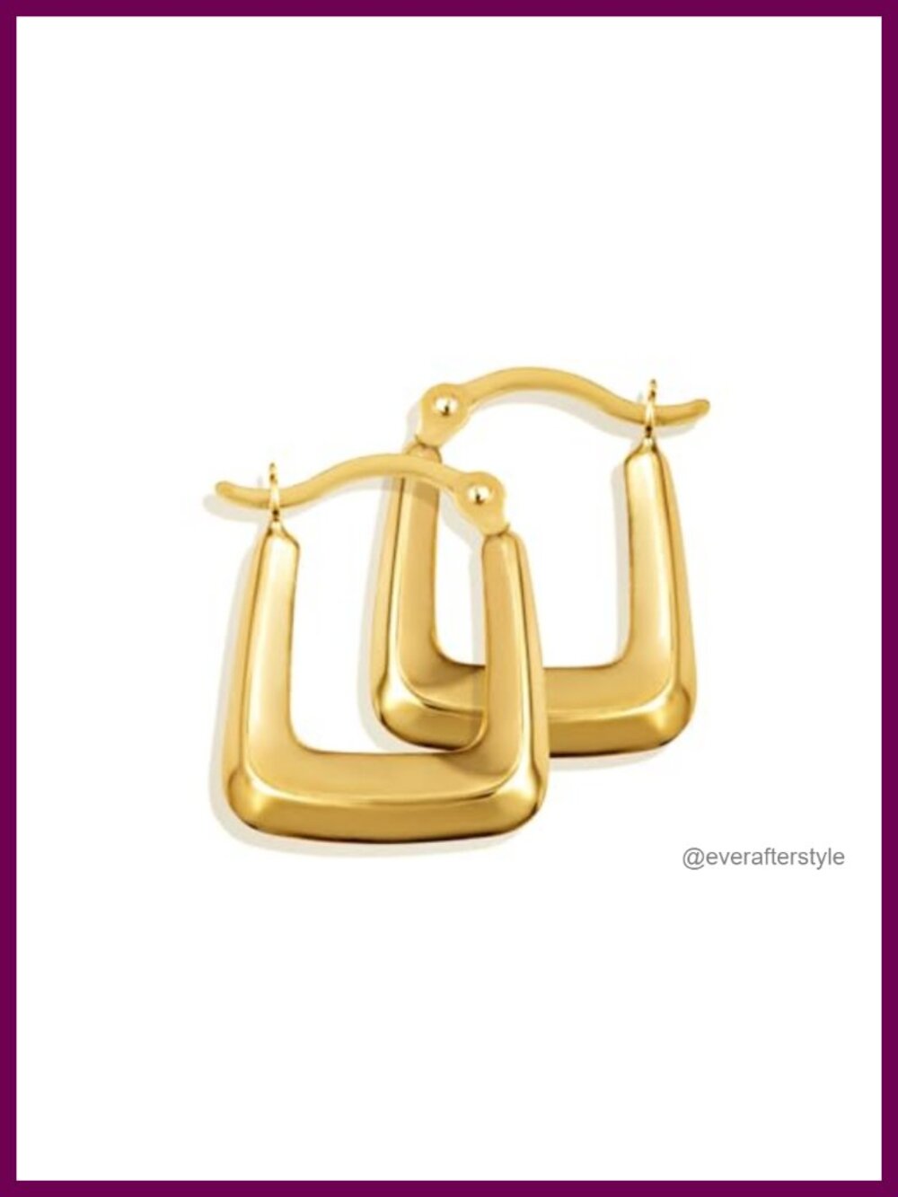 Women's Solid 10K Yellow Gold Square Hoop Earrings - Reversible, Hinged
